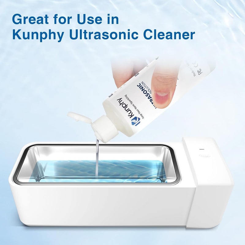 KUNPHY Sonic Jewelry Cleaner - Effective Solution for Cleaning Gold, Silver, Platinum, Diamonds, and Eyeglasses Watch, 8.5 oz (2 packs) - Image 5
